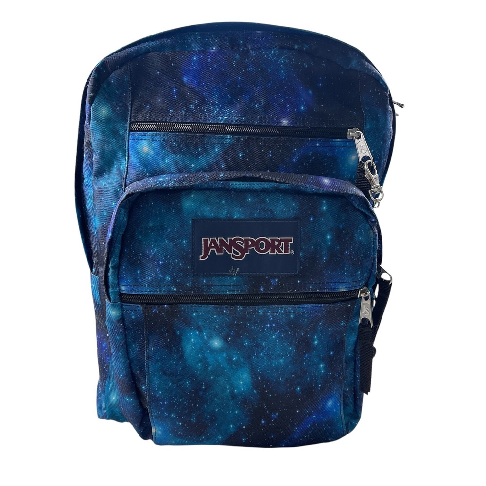 JanSport‎ Big Student Backpack Galaxy Nebula Blue Purple School Bag
